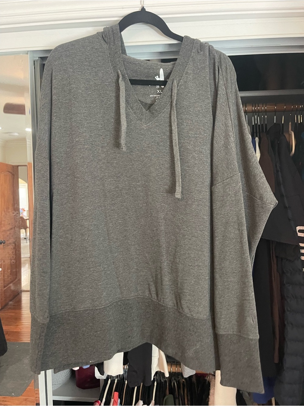 johnnie-O Gray V-Neck Hoodie Pullover